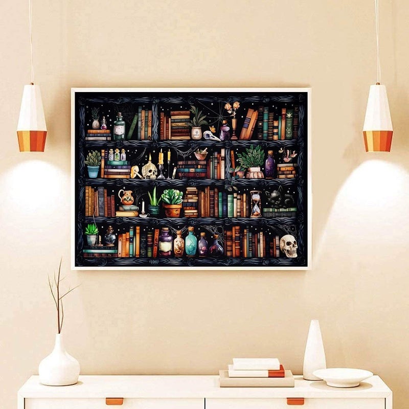 Tiwabb Stamped Cross Stitch Kits for Adults - Bookshelf Embroidery Kits for Beginners, 11 CT Patterns, 12x16 inch - Image 3